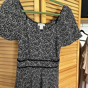 Black and White Floral Dress